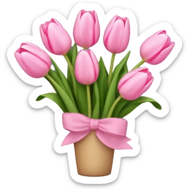 pink tulip bouquet  sticker