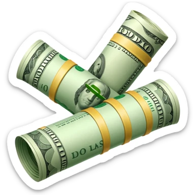 Money that is like a tube One dollar sticker