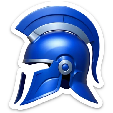 royal blue and silver spartan helmet sticker