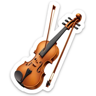 melancholy violin with animated sad expression sticker