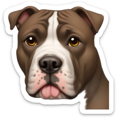 american bully dog ​​with brown face sticker