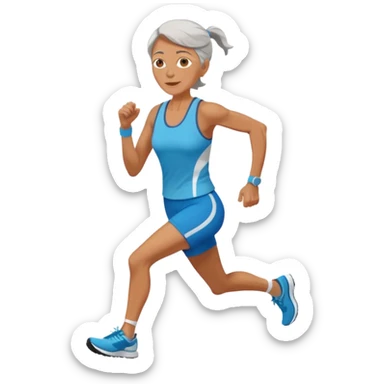 create an older woman runner sticker