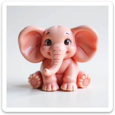 realistic candy shaped like a cute elephant, photorealistic style sticker