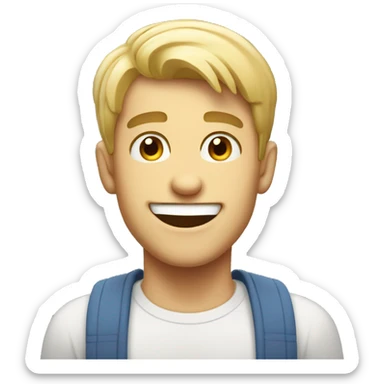 Creepy smiling overly excited good looking white male sticker