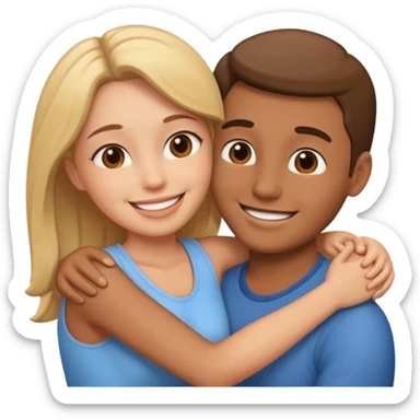 couples hug sticker