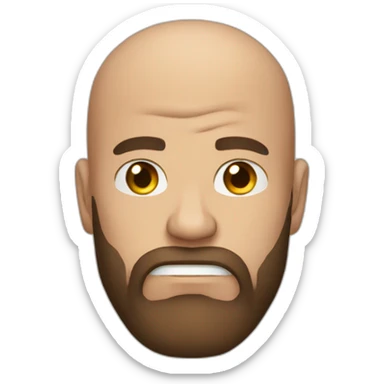 Andrew tate bald muscular angry face brown beard sticker