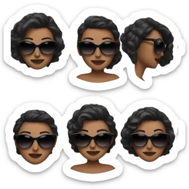 Beautiful woman in black sunglasses having a conversation sticker
