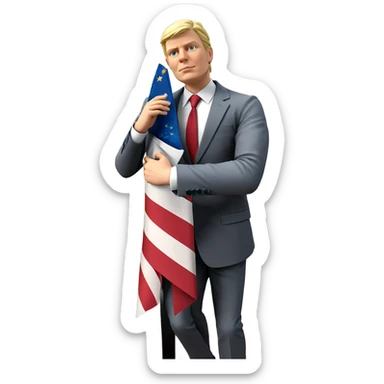 blonde boy in formal suit sticker