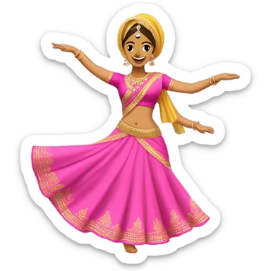 female bhangra dancer in  pink lengha  sticker