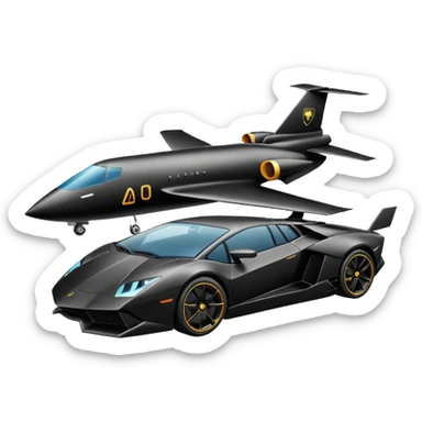 plane and black lamborgini sticker