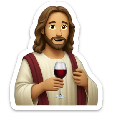 jesus drinking wine sticker