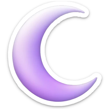 Pastel lilac-gradient crescent sticker