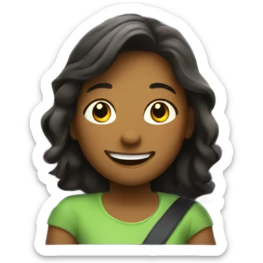 happy girl in car interior sticker