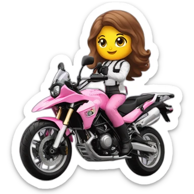 Moto benelli trk 502X rosa hello kitty  piloto mujer sticker