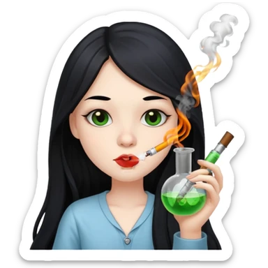 Bedrotting girl smoking out of a bong  sticker