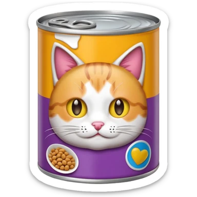 create a can of catfood (make the cat cute) emoji sticker