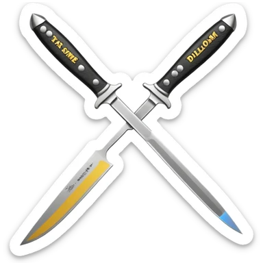 Throwing knife that says that's some Dillom shit  sticker