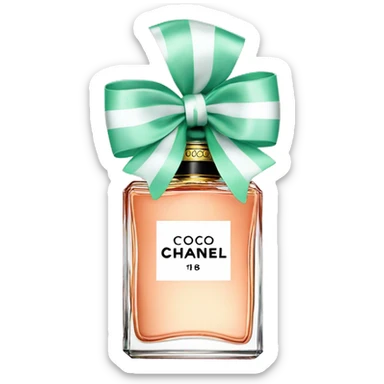 Coco Chanel perfume with peppermint bow sticker