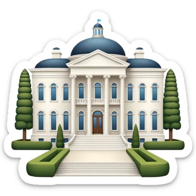 big white mansion sticker