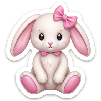 Jellycat bunny with pink bows sticker