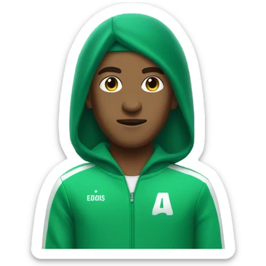 Squid game player in Long hair and green track suit sticker