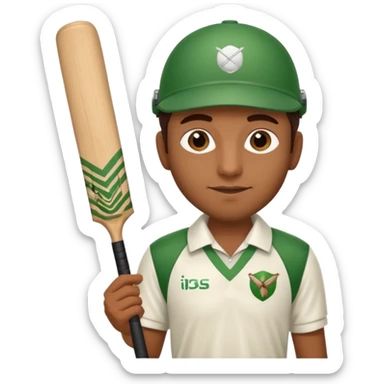 Brown Guy Playing Cricket sticker