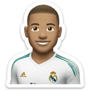 Mbappé avec le maillot du Real Madrid  sticker