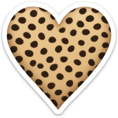 Cheeta print love heart sticker