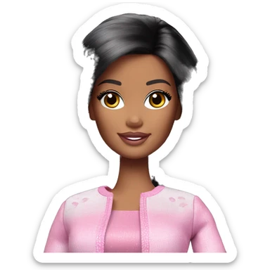 barbie doll black hair sticker