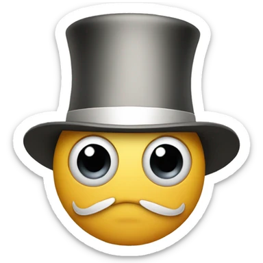 A top hat with wide pie-cut eyes sticker