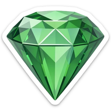 generate a green diamond geometrical form 2D, without reflections or anything complicated sticker
