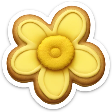 realistic yellow flower shaped cookie sticker