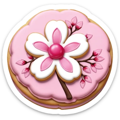 A Cherry blossom shaped cookie sticker