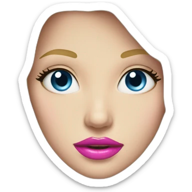 Long Blonde hair, blue eyes, huge pink lips sticker