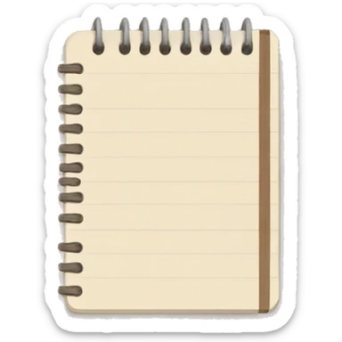 small beige notebook
 sticker