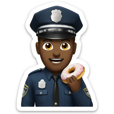 Cop eating a donut sticker