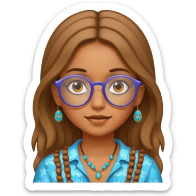 girl Hippie with glasses sticker