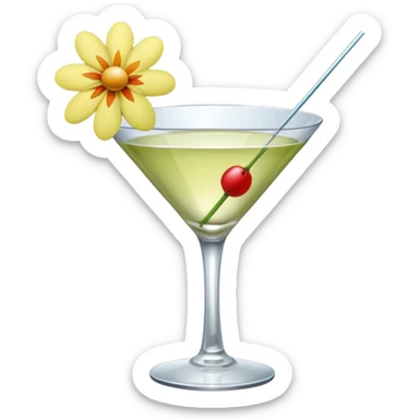 Martini with flower  sticker