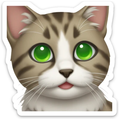 Christmas cat with green eyes  sticker