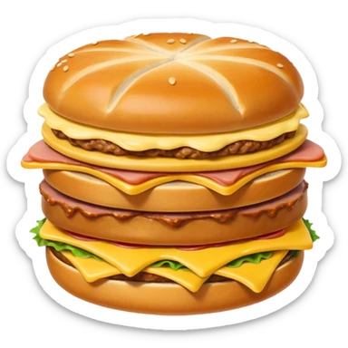 small emoji icon of Leberkäse sandwich, thick slice of meatloaf in round white lightly floured bun, dab of mustard, simple friendly sticker