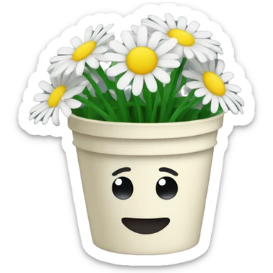 Daisy flower bucket sticker