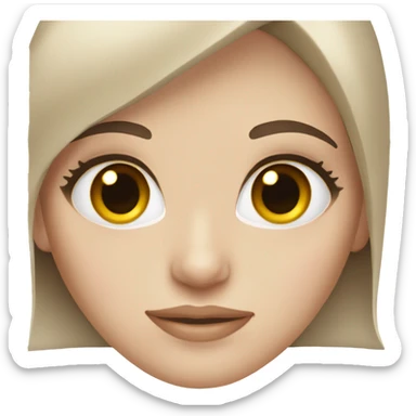 A white girl with hazel eyes and dark brown hair sticker