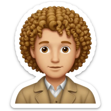 curly hair mens image sticker