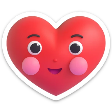 a heart melting with a bashful, smitten face, in love, cartoon style sticker