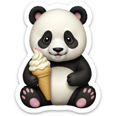Panda eating ice cream sticker