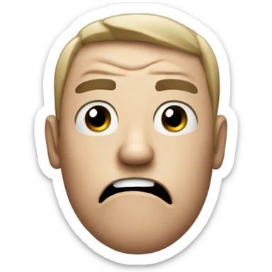 Create a regular iPhone emoji with a frustrated face  sticker