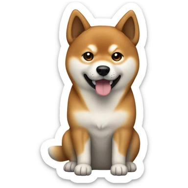 Shiba Inu with middle age with dark brown hair  sticker