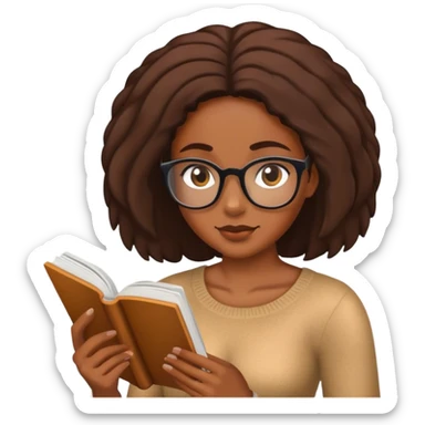 Black woman reading sticker