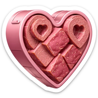 Heart emoji made of spam meat sticker
