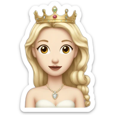 Queen girl with pale skin sticker